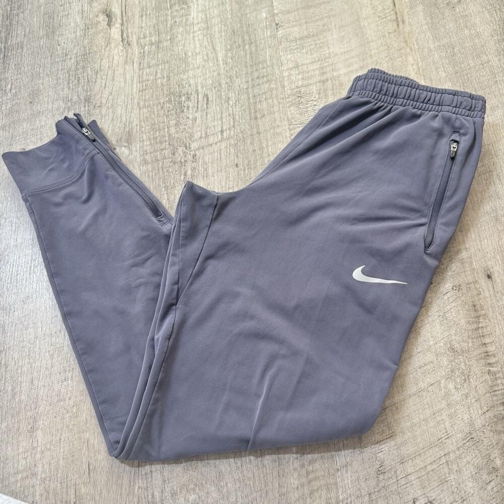 Nike Pants Boys Youth Size Large 12 Gray Joggers Zip Pocket Tapered Zip Ankle
